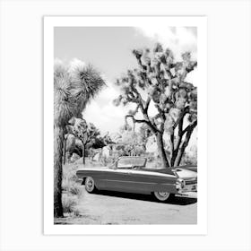 Vintage Road Trip - Black & White Art Print