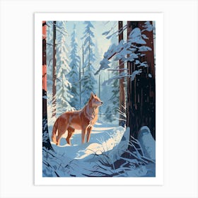 Winter Red Wolf 1 Illustration Art Print