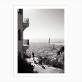 Haifa, Israel, Mediterranean Black And White Photography Analogue 1 Art Print