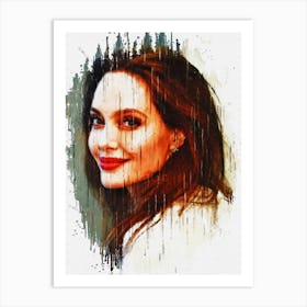 Angelina Jolie Paint Art Print