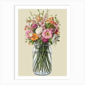 Jar Of Flowers 2 Art Print