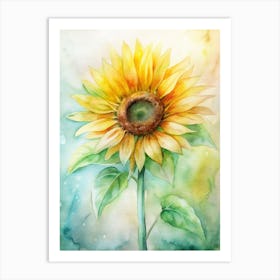 Sunflower Watercolor Painting Art Print