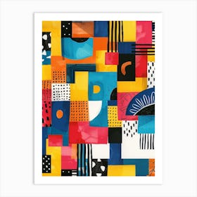 Playful And Colorful Geometric Shapes Arranged In A Fun And Whimsical Way 12 Art Print