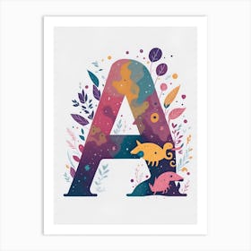 Colorful Letter A Illustration 59 Art Print