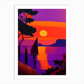 Matisse Inspired Boat Sunset Art Print