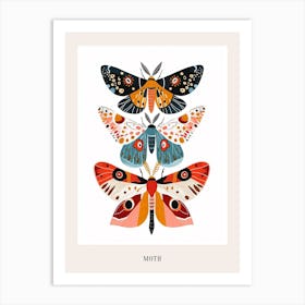 Colourful Insect Illustration Moth 31 Poster Art Print