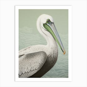 Ohara Koson Inspired Bird Painting Brown Pelican 6 Art Print