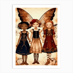 Steampunk Fairies Art Print