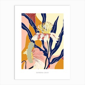 Colourful Flower Illustration Poster Gerbera Daisy 2 Art Print