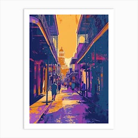 Bourbon Street Retro Pop Art Illustration (3) Art Print