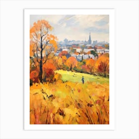 Autumn City Park Painting Primrose Hill London 2 Art Print