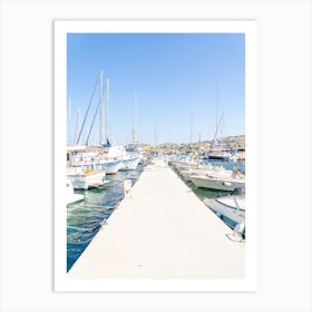 Sailboat Marina In Paros Art Print