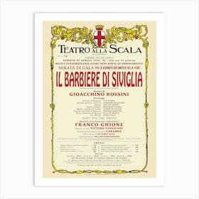 Vintage Teatro Alla Scala - The Barber of Seville Opera Poster Art Print