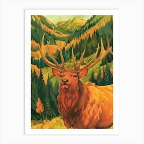 Elk Illustration 8 Art Print