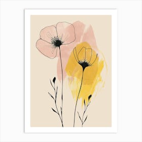 Seattle Flower Market Boho Minimalist Style Art Print