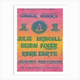 Rgp 132 Pcb Chuck Berry Julie Driscoll Grande Ballroom Concert Postcard 1969 Art Print