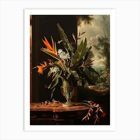 Baroque Floral Still Life Heliconia 2 Art Print