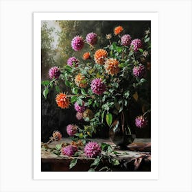 Baroque Floral Still Life Globe Amaranth 3 Art Print