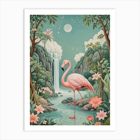 Moonlit Flamingo Art Print