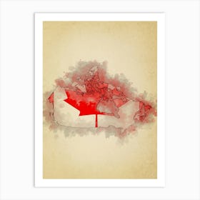 Canada Flag Vintage Art Print