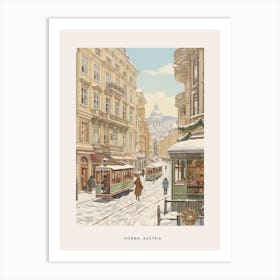 Vintage Winter Poster Vienna Austria 3 Art Print