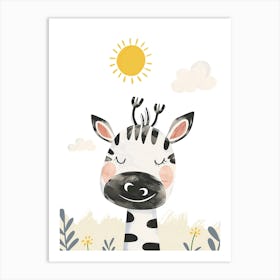 Cute Zebra Art Print