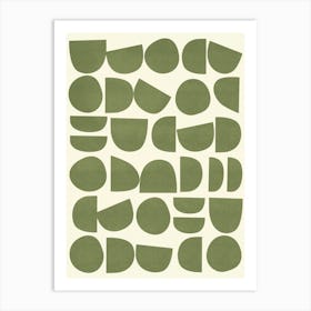 Mid Century Modern Abstract Pattern Green Art Print