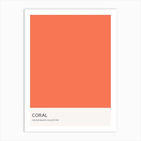 Coral Colour Block Poster Art Print