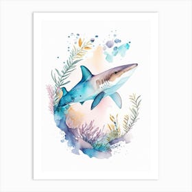 Mako Shark 1 Watercolour Art Print