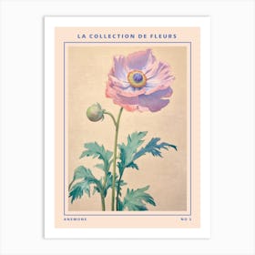 Anemone 2 French Flower Botanical Poster Art Print
