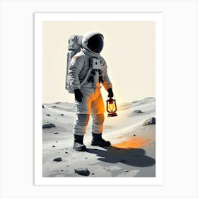 Astronaut On The Moon Art Print