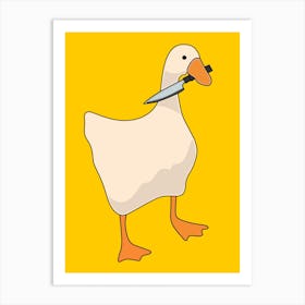 Goose With A Knife Art Print