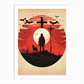 Man With A Cross Art Print