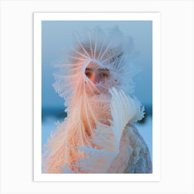 "Intricate Details: Ethereal Woman in Pastel" Art Print