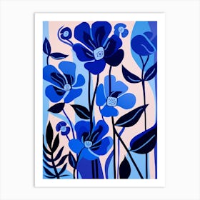 Blue Flower Illustration Freesia 3 Art Print