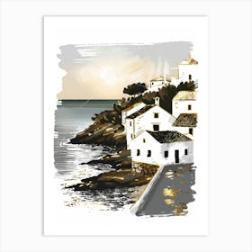 Seaside Village Art Print