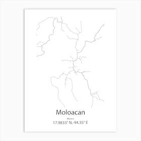 Moloacan,Mexico Minimalist Map Art Print