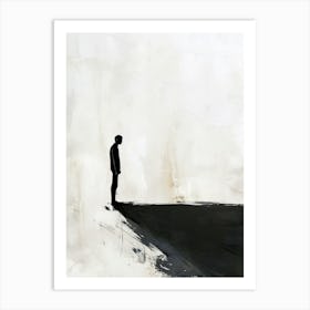 Man Standing On A Hill, Minimalism Art Print