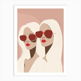 Two Women In Sunglasses 6 Art Print