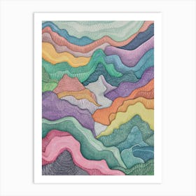 Colorful Mountain Landscape 11 Art Print