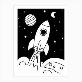 Space Rocket Art Print