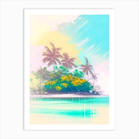 San Andres Island Colombia Watercolour Pastel Tropical Destination Art Print