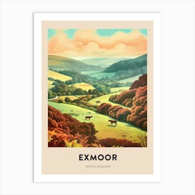 Devon Vintage Travel Poster Exmoor 4 Art Print
