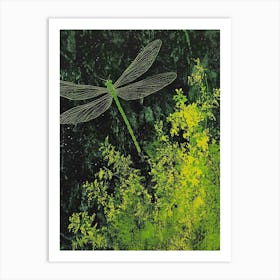 Dragonfly In Flight Art Art Print