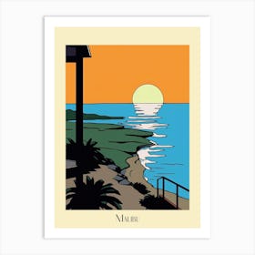 Poster Of Minimal Design Style Of Malibu California, Usa 4 Art Print