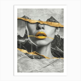 Gold Lips 10 Art Print