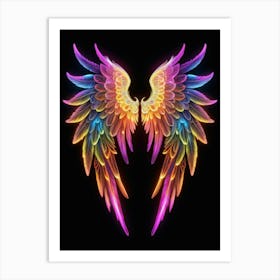 Neon Angel Wings 17 Art Print