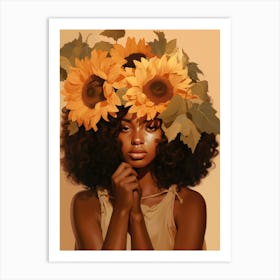 Sunflower Girl 8 Art Print