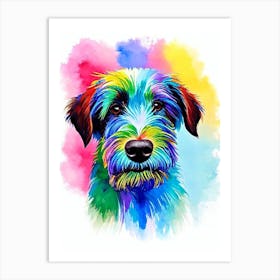 Irish Terrier Rainbow Oil Painting Dog Art Print