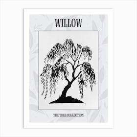 Willow Tree Simple Geometric Nature Stencil 11 Poster Art Print